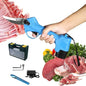 Electric Kitchen Shears Cordless with 2000mAh Battery, Heavy Duty Stainless Steel Bone Cutter for Poultry Crab Meat, Ergonomic Non-Slip Handle, Blue
