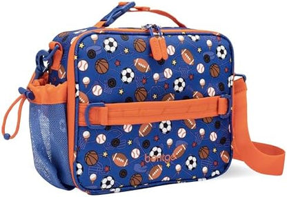 Bentgo® Kids Lunch Bag - Durable, Double Insulated, Water-Resistant Fabric, Interior & Exterior Zippered Pockets, Water Bottle Holder - Ideal for Children 3+ (Shark)