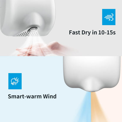 AIKE Surface Mounted High Speed Commercial Hand Dryer CUL Approved 120V 1500W, Brushed Stainless Steel Finish Model AK2800B