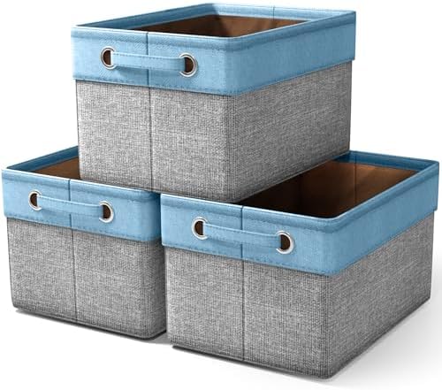 15 Inch Collapsible Storage Bins | Fabric Storage Cubes | Foldable Storage Baskets | Decorative Organizer Bins | Shelf Storage Solutions - PuriLite