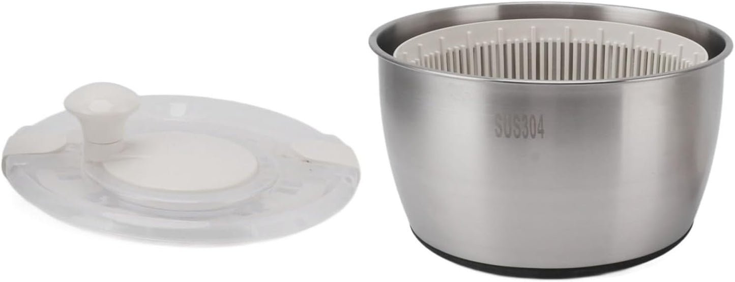 Stainless Steel Salad Spinner Easy to Use Design Large Capacity Lettuce Spinner Stainless Steel Salad Spinner for Food Service - PuriLite