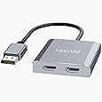 Reborn DisplayPort to Dual HDMI Adapter 4K@60Hz Display Port to 1 in 2 Out Splitter for Dual Monitor Extended Display, DP Source to 2 Adapter with PC, Graphics Card, HP and More