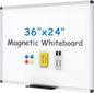 VIZ-PRO Magnetic Whiteboard/Dry Erase Board, 36 X 24 Inches, Includes 1 Eraser & 2 Markers & 4 Magnets | Includes 1 Eraser, 2 Markers & 4 Magnets, 3' x 2', Aluminum Frame, for School Office and Home