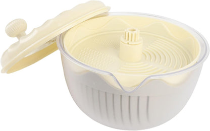 Salad Spinner High Efficiency Multifunctional Vegetable Washer and Salad Chopper for Home (Beige)