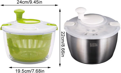 ciopswslk Stainless Steel Bowl Salad Non-Slip Base for Stable Salad Mixing Stainless Steel Salad Spinners Lettuce Spinners, Stainless Steel