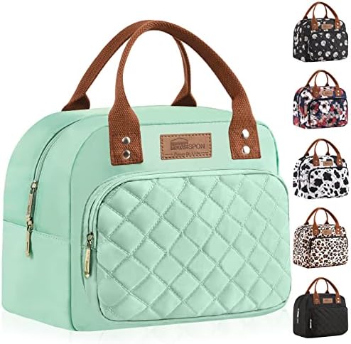 HOMESPON Lunch Bag for Woman Man Adults with Front Pocket Insulated Lunch Tote Lunch Box Container for Work Picnic or Travel(Black)