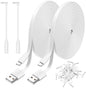 Uogw 2-Pack 20FT USB to Micro USB Power Extension Cable | Charging & Data Sync | Compatible with Security Cameras & Controllers | White