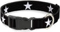 Buckle-Down PC-W21909-M Dog Collar Plastic Clip Buckle, 1"x11"-17", Star Black/White
