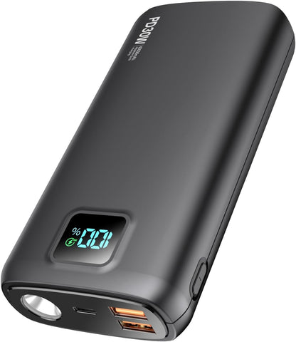 Portable Charger with Built in Cable Power Bank 40000mAh PD 30W Fast Charger Battery Pack Built-in Type-C/iOS Cable and Flashlight Compatible with iPhone Samsung Google iPad etc