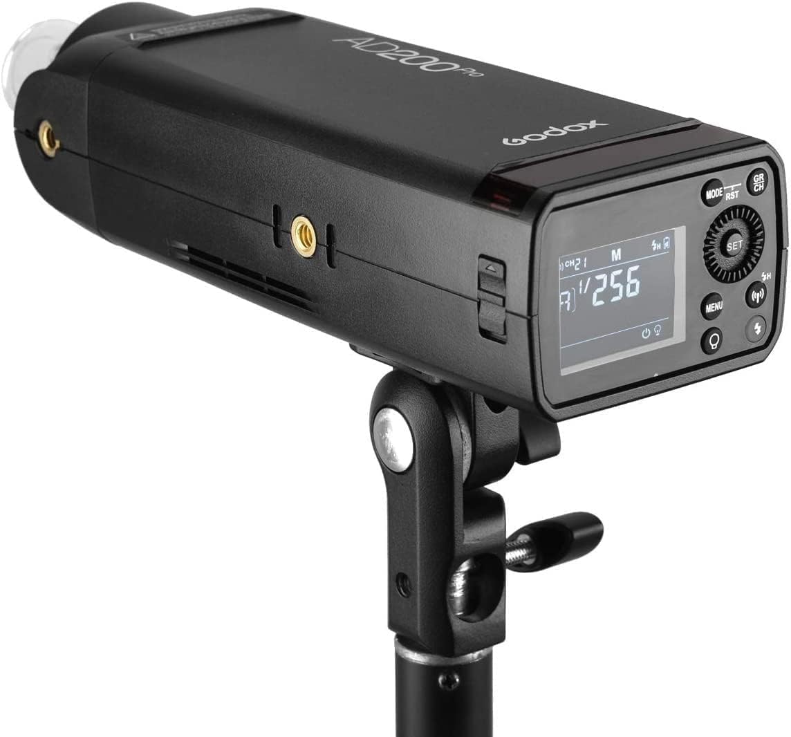 Godox AD200 Pro II 2.4G Pocket Flash Strobe,500 Full Power Flashes,0.01-1.8s Recycling,2900mAh Battery for Canon Sony Nikon Fuji Fujifilm Olympus Panasonic Pentax Etc Cameras(Godox AD200 Pro Upgraded)