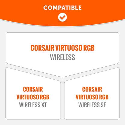 WC Freeze Virtuoso - Hybrid Fabric Cooling Gel Replacement Earpads for Corsair Virtuoso Gaming Headset, Made by Wicked Cushions, Improved Durability, Thickness and Sound Isolation |90s Black