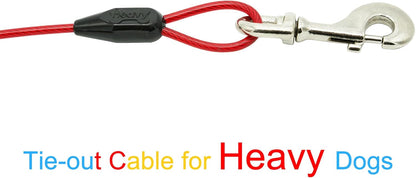Petest 25ft Reflective Tie-Out Cable for Small Dogs Up to 35 Pounds
