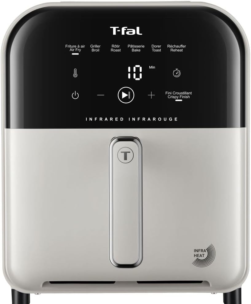 T-fal Infrared 2.0 Air Fryer, 8-in-1, Extra Large 7L / 7.3Qt., Infra-Heat Technology, Dual heating design, No pre-heating, Faster, Juicier and Crispier, Black