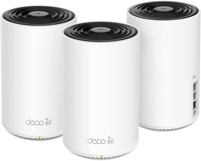 TP-Link Deco BE11000 Tri-Band WiFi 7 Mesh (Deco BE65 Pro) - 11 Gbps, 6 GHz/5 GHz/2.4 GHz Bands, 5 Gbps Ports, MLO, 320 MHz Channels, HomeShield, Universal Compatibility - 2-Pack