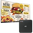 EZ-AD TV Digital Signage Player, Digital Signage 4k Player Kit, Auto-Post Content, Cloud-Controlled, Add Your PowerPoint Presentation, Free Plan & Mobile App, Thousands of Templates
