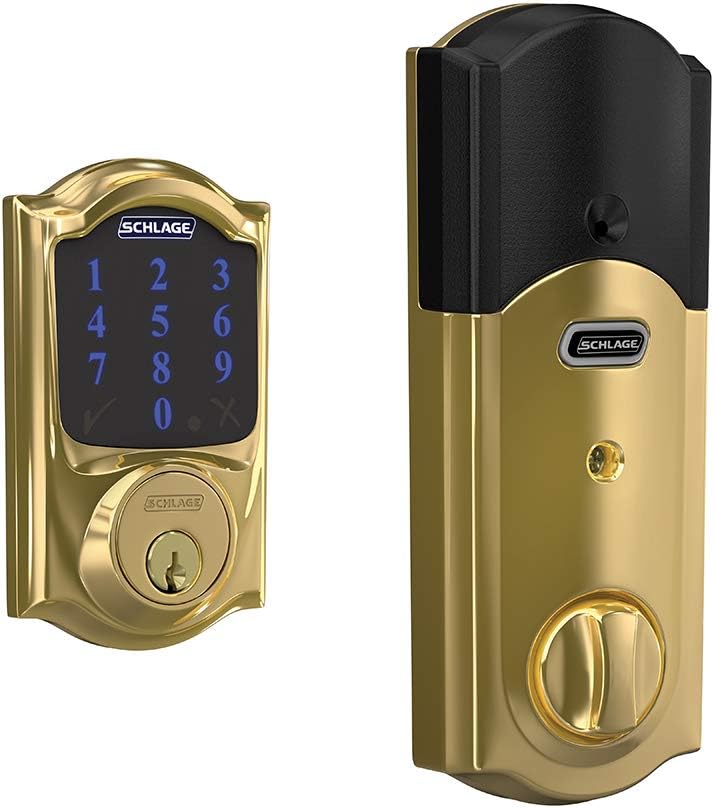 Schlage BE469ZP CAM 622 Connect Smart Deadbolt with Alarm with Camelot Trim in Matte Black, Z-Wave Plus Enabled