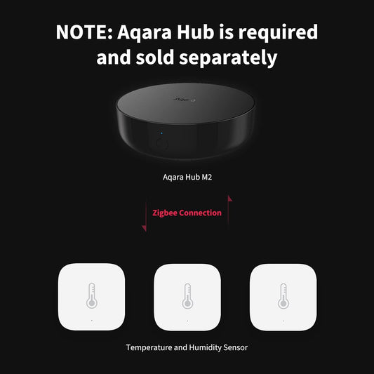 Aqara Zigbee Temperature and Humidity Sensor-3 Pack, Wireless Thermometer Hygrometer for Home Automation, Remote Monitoring, Aqara Hub Required, Compatible with Apple HomeKit, Alexa, Works with IFTTT