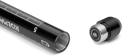 RISEMART Pen Lights for Nurses, 2 Pack Reusable Medical Light with Pupil Gauge and Ruler, White Light LED Penlight for Student Doctors EMT (Black/White)
