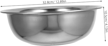 Lurrose Extra Large Stainless Steel Mixing Bowl Food Grade Vegetable Container for Kitchen