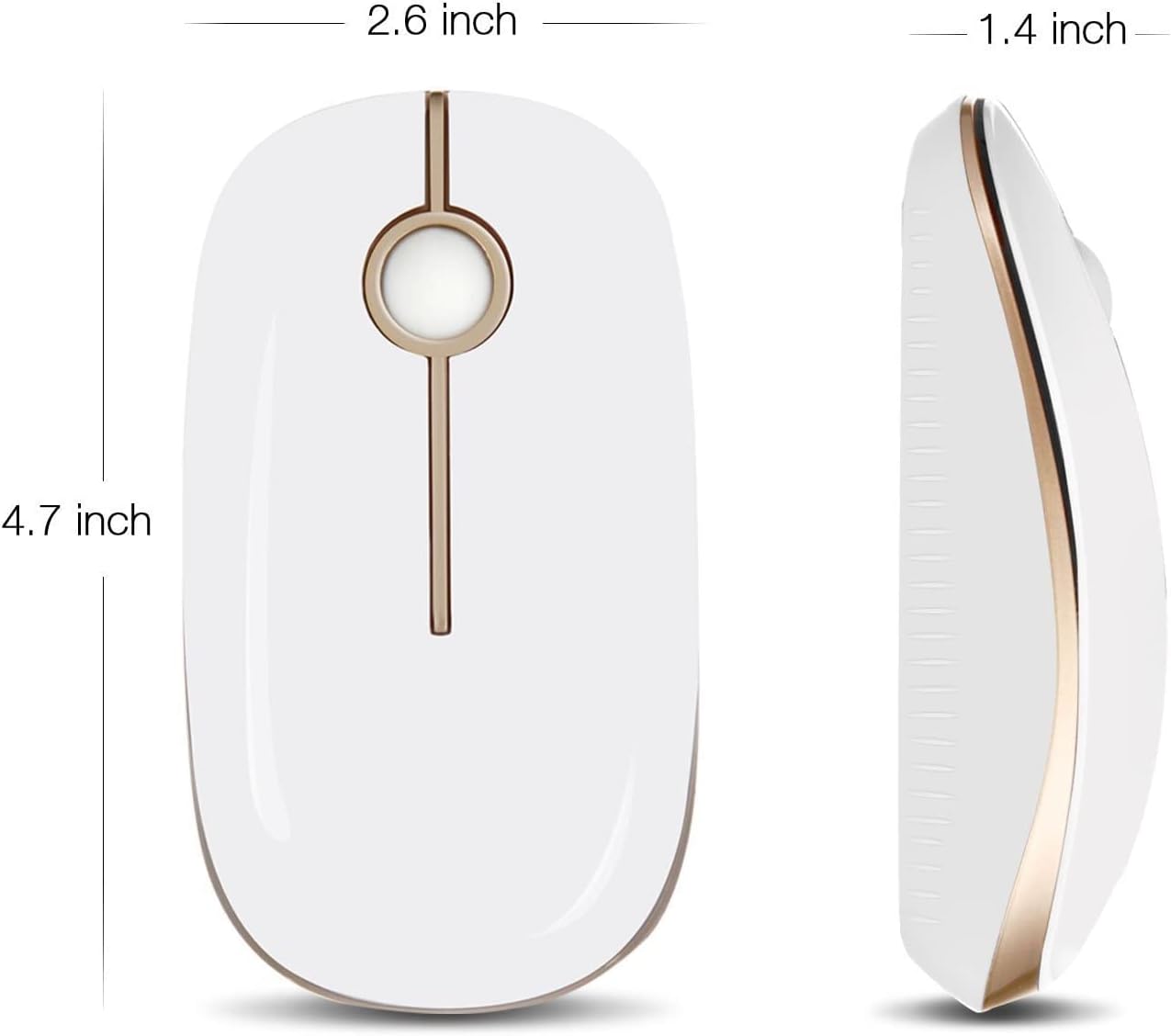Wireless Mouse, Vssoplor 2.4G Slim Portable Computer Mice with Nano Receiver for Notebook, PC, Laptop, Computer-Black and Silver
