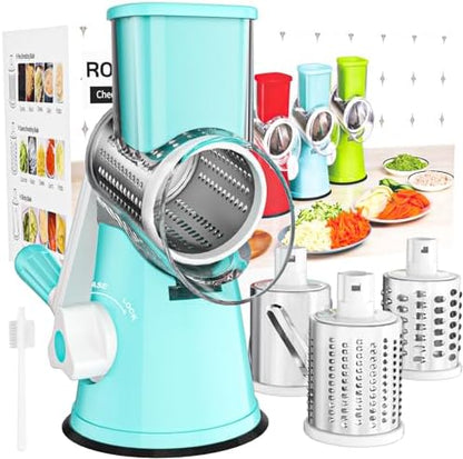 Purilite Select Rotary Cheese Grater with 3 Stainless Steel Blades