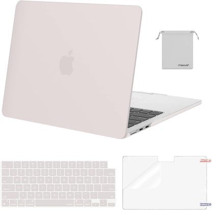 MOSISO Compatible with MacBook Air 13 inch Case 2025 2024 2023 2022 M4 A3240 M3 A3113 M2 A2681, Plastic Hard Shell&Keyboard Cover&Screen Film&Pouch for MacBook Air 13.6 inch Case, Crystal Clear