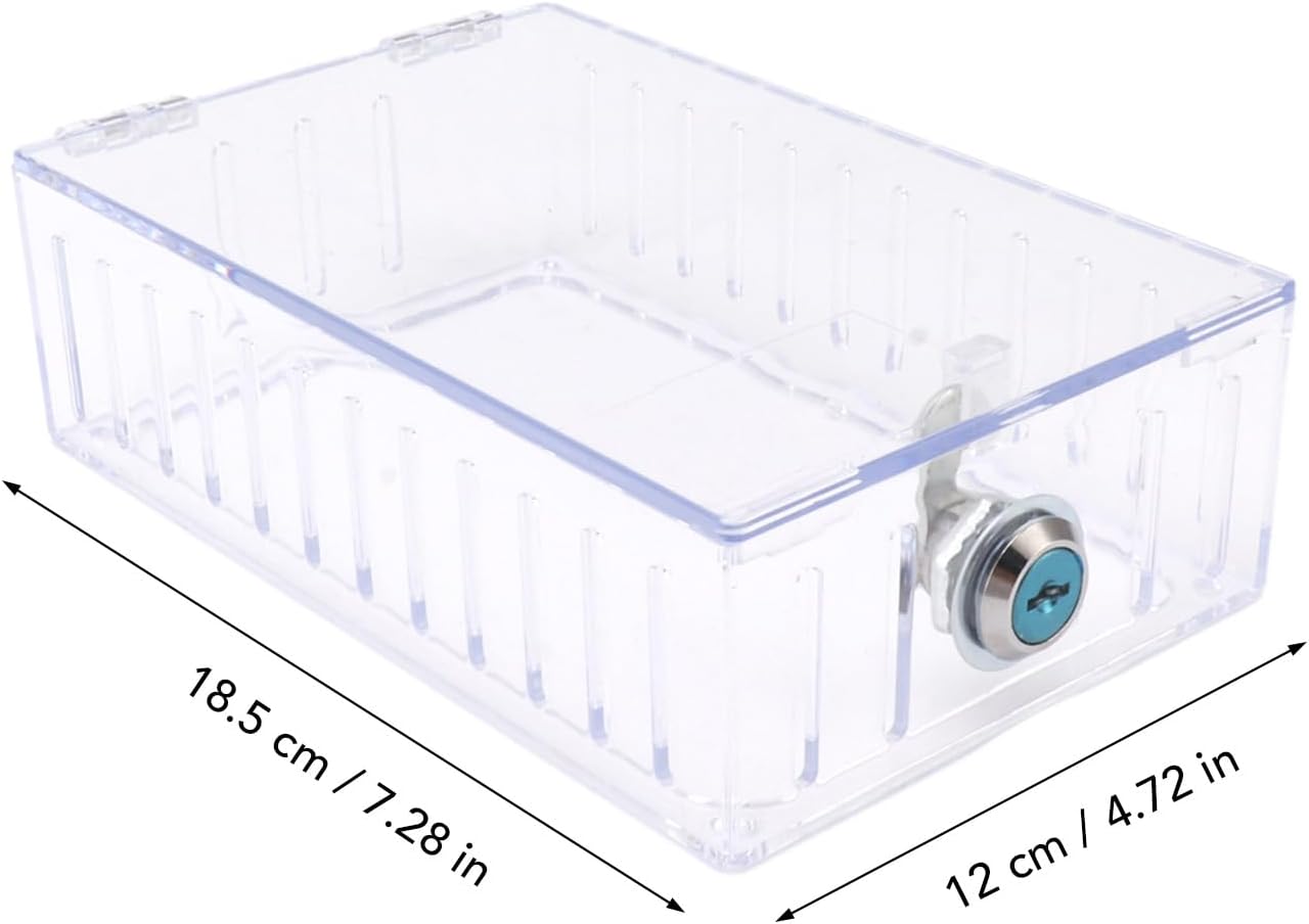 Universal Thermostat Lock Box, Universal Thermostat Guard with Clear Cover, Key, Clear Large Thermostat Guard for Wall, Large Universal Home Locking Thermostat Guard for Thermostat On Wall