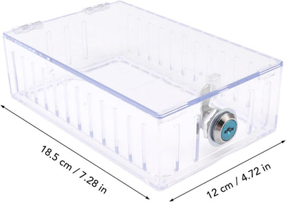 Universal Thermostat Lock Box, Universal Thermostat Guard with Clear Cover, Key, Clear Large Thermostat Guard for Wall, Large Universal Home Locking Thermostat Guard for Thermostat On Wall
