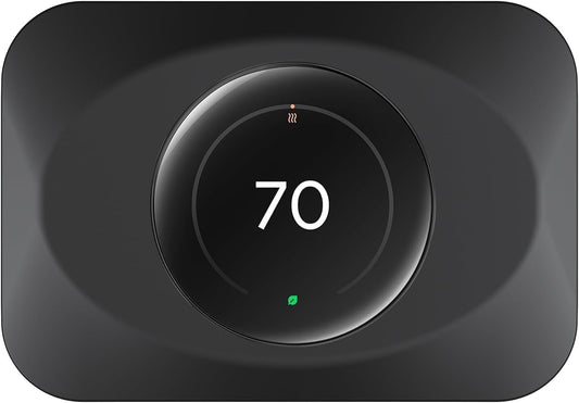 BAOKZZOM Nest Thermostat Wall Plate Cover Replacement Compatible with Google Nest Learning Thermostat (4th Gen), Practical Nest Learning Thermostat 4 Trim Kit, Snap fit Design (Black, 1 Pack)