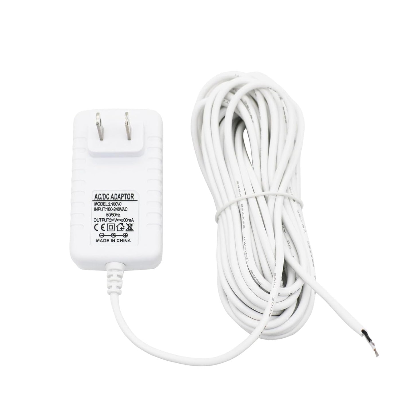 C Wire Adapter for Amazon Smart Thermostat, Fit for Honeywell Nest, Ring/Wyze Video Doorbell, 24V Transformer Power Supply Cord 26 FT, with Nail Clips