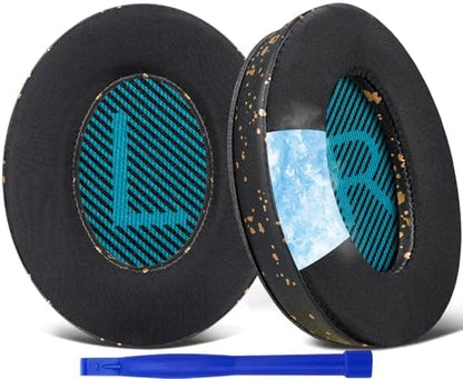 SoloWIT Earpads Cushions for Bose Headphones, Replacement Ear Pads for Bose QuietComfort 15 QC15 QC25 QC2 QC35/Ae2 Ae2i Ae2w/SoundTrue & SoundLink Around-Ear Series - QC25 PL Black&Blue