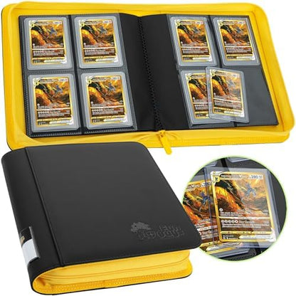 FunGuys Toploader Binder, Trading Card Binder Storage,128 4 Pocket Top Loader Pokemon Binder, Card Collection Yugioh Cards, MTG, TCG, Folders for Trading Cards