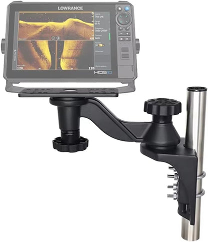 Strg Kayak Fish Finder Mount, 8.74" Long Arm Aluminum Fish Finder Swing Mount Boat Marine Electronics Mounts Compatible with Garmin Lowrance Humminbird and More Fish Finders