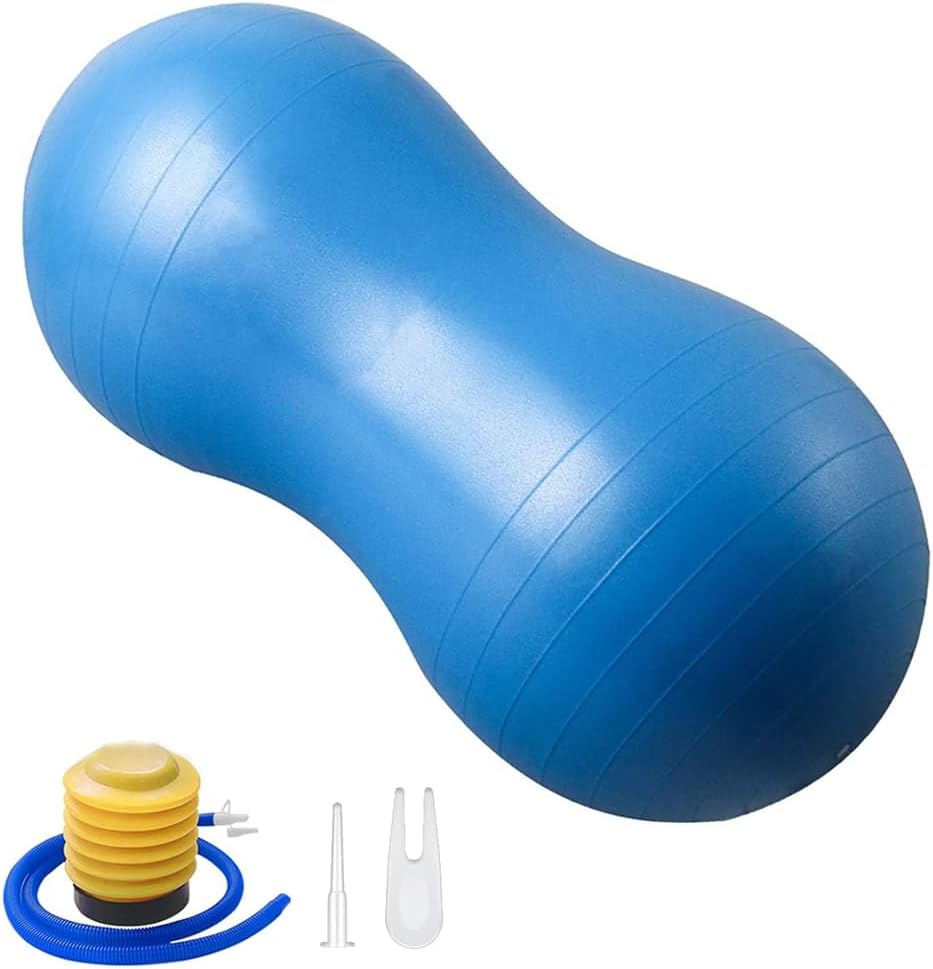 Peanut Yoga Ball, Peanut Sports Ball, Peanut Shaped Ball, Fitness Ball with Air Pump, Anti Explosion Thick PVC Peanut Sports Ball, Suitable for Home Fitness, Labor Delivery