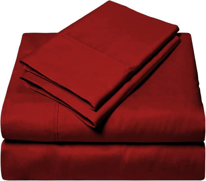 Linen Sheets 100% Egyptian Cotton- Twin-XL Sheet Set 4 Piece- 1000 Thread Count- Fits Upto 18" Deep Pocket- Long Staple Cotton Bedding, Sateen Weave-Light Blue Solid