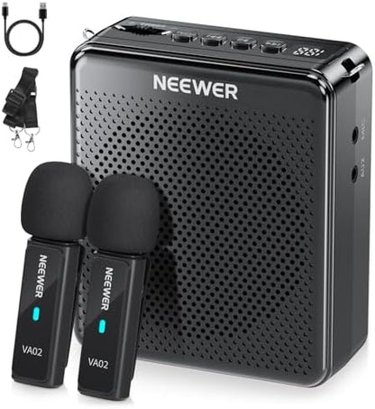 NEEWER VA01 Voice Amplifier with Wired Headset Microphone, Speaker, Shoulder Strap, AUX Output, USB C Rechargeable Portable Sound Amplifier with Mic 14Hrs Battery for Teachers, Trainers, Tour Guides