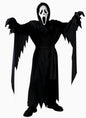 Mens Scary Scream Costume Black Robe with Scary Mask Halloween Cosplay Costume