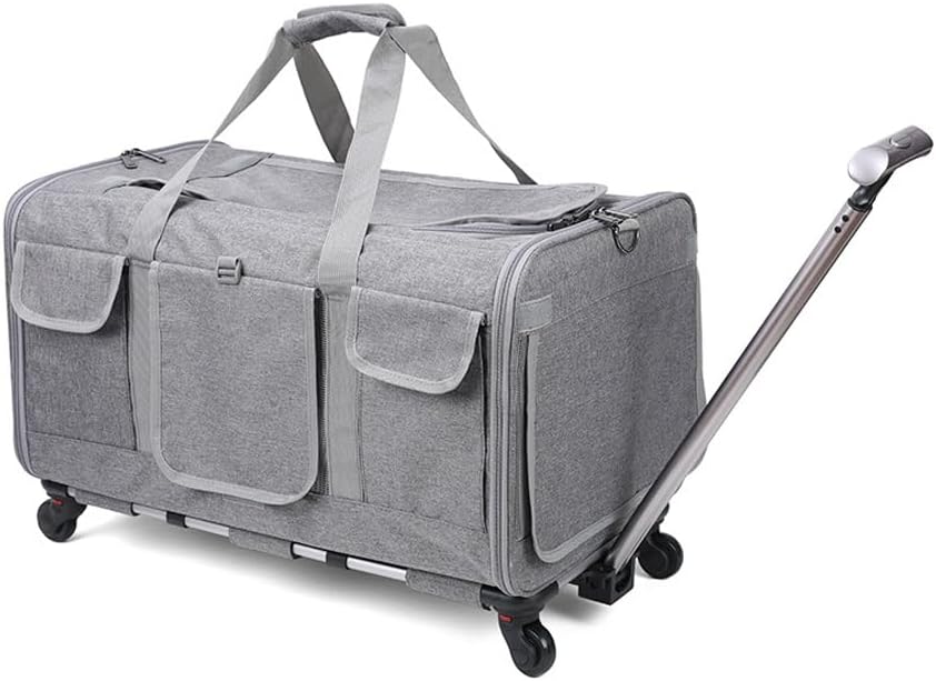 axGear Rolling Pet Carrier Trolley Wheels Dog Cat Traveling Camping Air