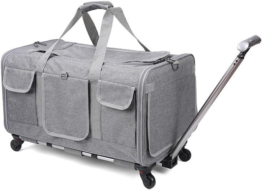 axGear Rolling Pet Carrier Trolley Wheels Dog Cat Traveling Camping Air
