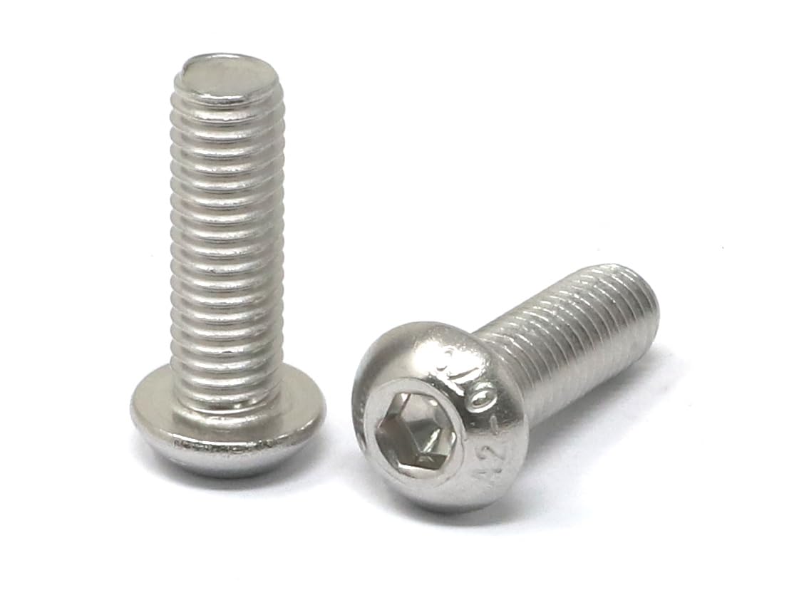 iexcell 50 Pcs M6 x 20mm Thread Pitch 1 mm Stainless Steel 304 Hex Socket Button Head Cap Screws Bolts Kit