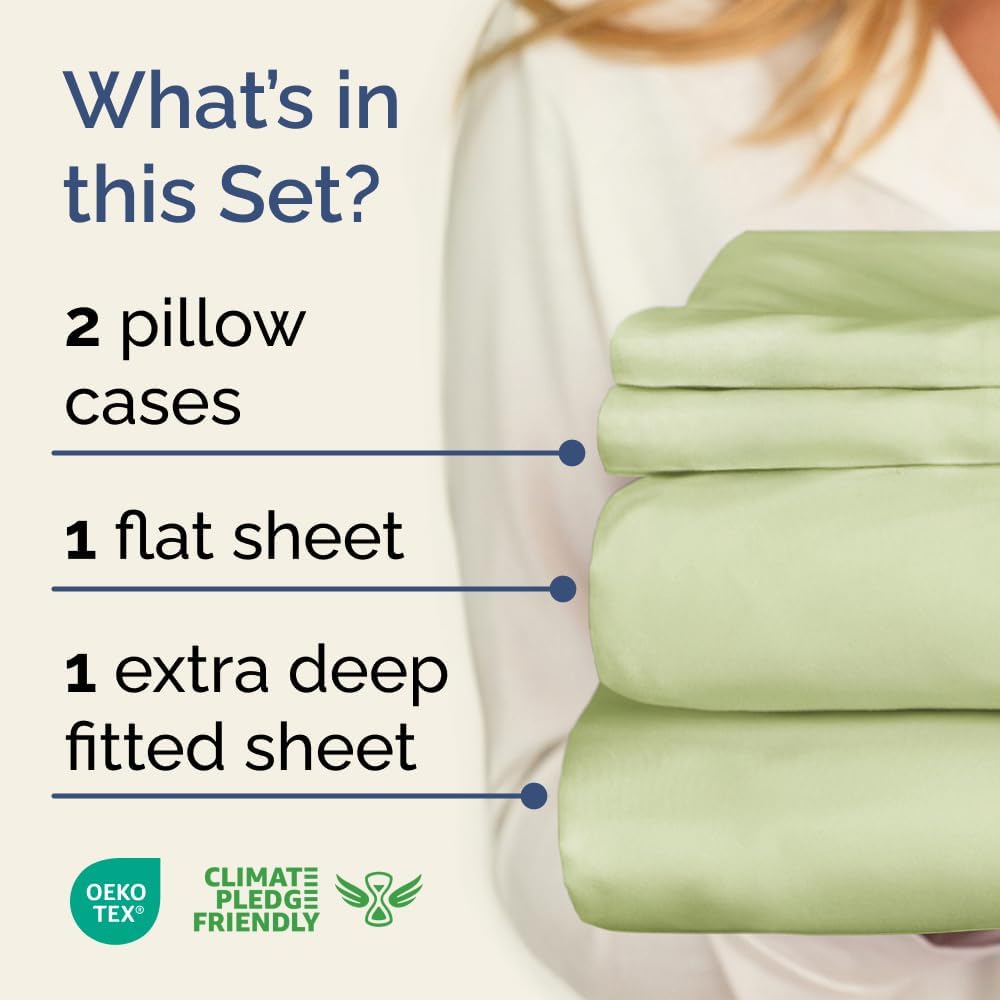 Extra Deep Queen Sheet Set - 6 Piece Breathable & Cooling Sheets - Hotel Luxury Bed Sheets Set - Easy & Secure Fit - Soft, Wrinkle Free & Comfy Sheets Set - White Sheet Set w/Extra Deep Pockets