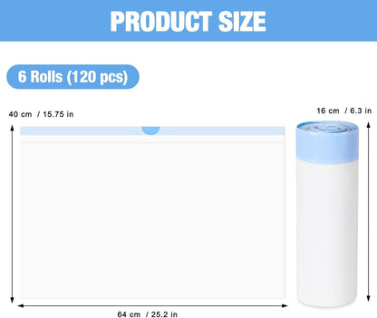 Cat Litter Box Liners, 120 Count Large Cat Litter Bags Thickened Cat Litter Waste Receptacles Bags Automatic Self Cleaning Cat Litter Box Liner, Universal Compatible for Most Litter Boxs