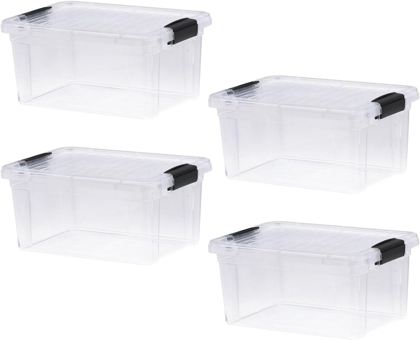 Superio Storage Bins with Lids- 3 Pack, 1.85 Qt Clear Boxes for Organizing, Stackable Plastic Containers- BPA Free, Non-Toxic, Odor Free, Organizer for Home, Office, Dorm