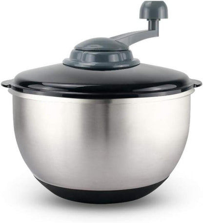 Salad Spinner, Stainless Steel Salad Vegetable Dehydration,Large Capacity Salad Dryer,Household Rotary Kitchen Washing Vegetable and Fruit Water Spinner-A