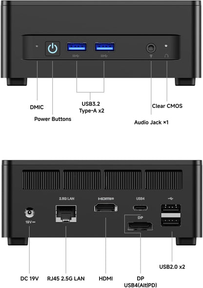 MINISFORUM UM760 Slim Mini PC AMD Ryzen 5 7640HS(6C/12T, up to 4.3GHz) 16GB RAM 1TB SSD Micro Computer, HDMI(4K), DP(4K),USB4(8K) Triple Video Output, AMD Radeon 760M Graphics 2.5G LAN Small PC