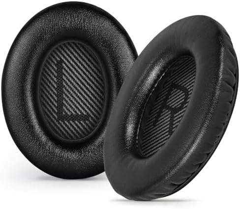 Replacement Ear Pads Earpads for Bose QuietComfort QC 2 15 25 35 Ear Cushion for QC2 QC15 QC25 QC35 SoundLink SoundTrue Around-Ear II AE2 (Black)