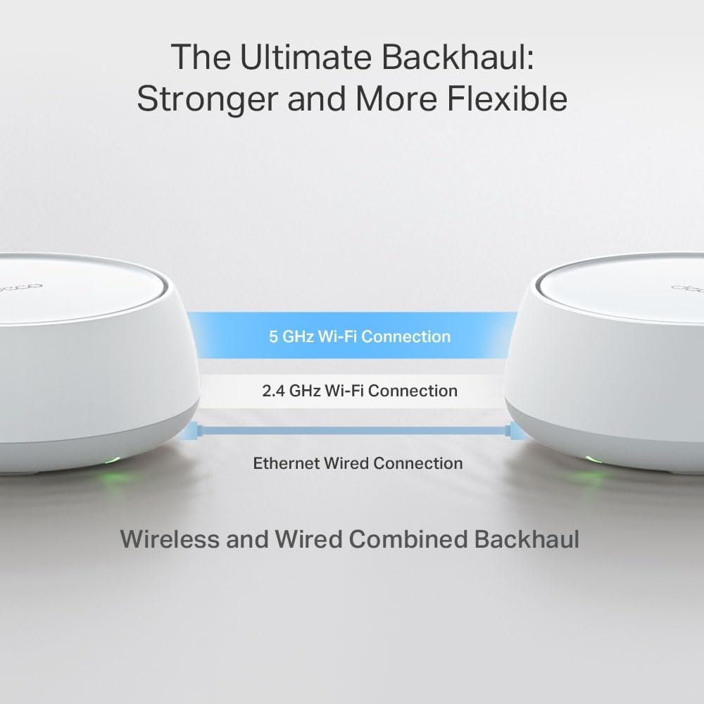 TP-Link Deco BE5000 Dual-Band WiFi 7 Mesh System (Deco BE25) – Supports 150+ Devices, 5GHz/2.4GHz, 2.5Gbps Ports, MLO, 4K-QAM, HomeShield Security, Universal Compatibility (3-Pack)