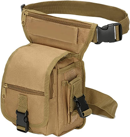Motorcycle Drop Leg Bag Nylon Waist Pack for Men Women Travel Hiking Tactical Cycling Bike Ride Riding Crossbody Shoulder Fanny Pouch