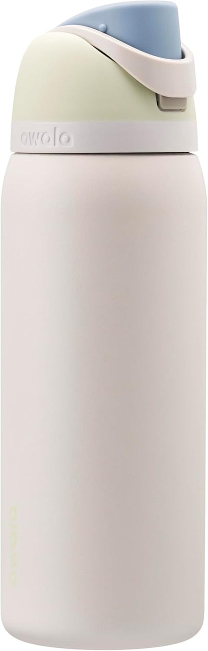 Owala FreeSip Insulated Stainless Steel Water Bottle with Straw for Sports and Travel, BPA-Free, 24-oz, Very, Very Dark
