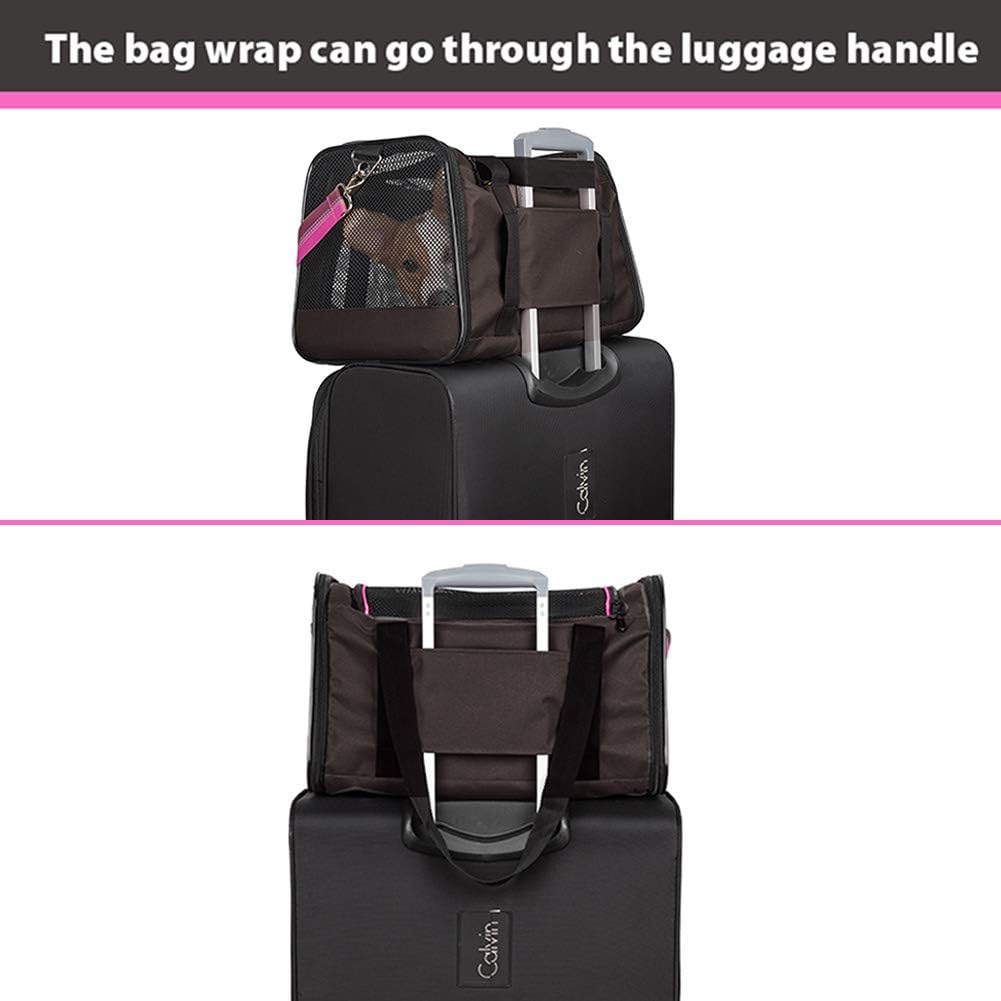 Aivituvin Dog Carrier Airline Approved Soft Sided Pet Carriers, Collapsible Travel Cat Carrier for Medium Cats and Puppies (Green Large)